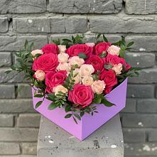 Цветочная композиция из Розы в коробке в Зеленоборске