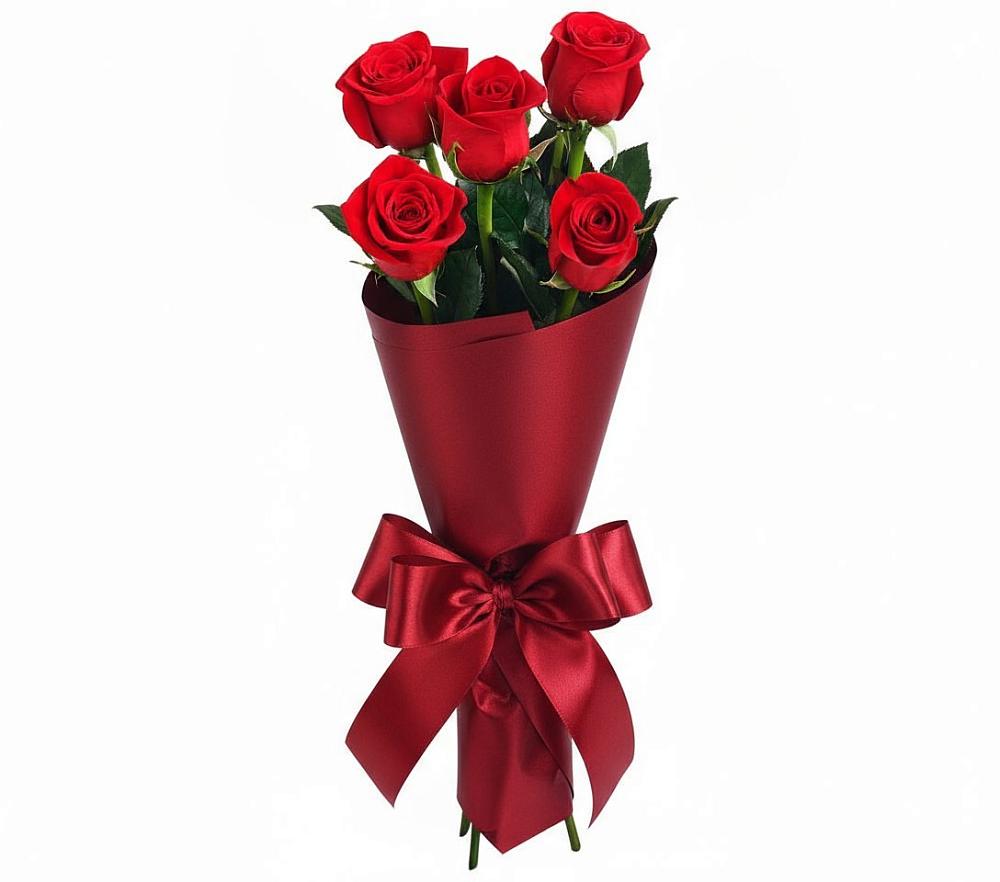 Букет 5 Красных роз Эдлесс Лав в Зеленоборске