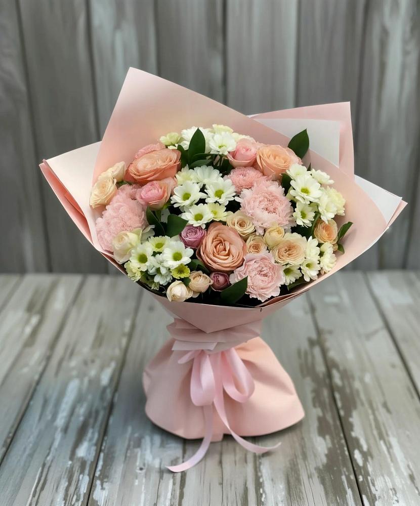 Букет цветов из: Гвоздики, Розы и Хризантемы в Зеленоборске