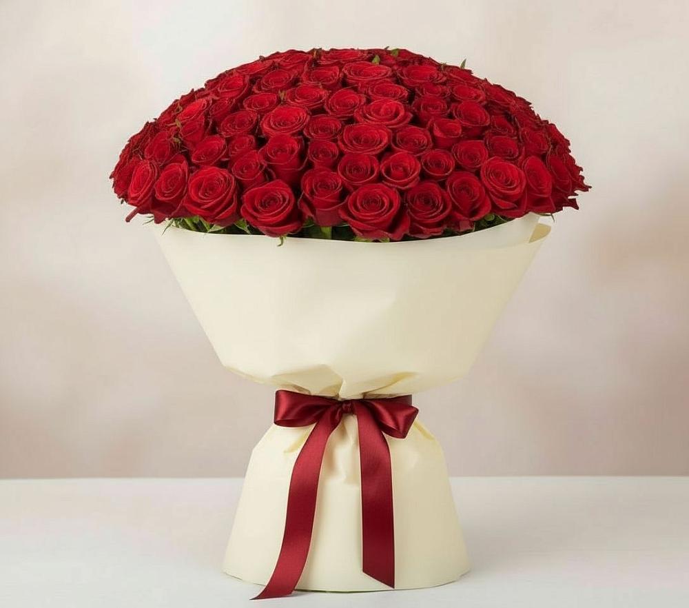 Букет 101 Красная роза Милано в Зеленоборске