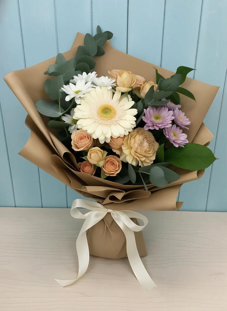 Букет цветов из: Герберы и Хризантемы в Зеленоборске