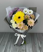 Букет цветов из:  Розы, Герберы и Хризантемы в Зеленоборске