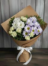 Букет цветов из:  Хризантемы и Розы в Зеленоборске