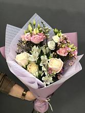 Букет цветов из:  Альстромерии, Розы и Лизиантусы #REPLACE_PRED# Зеленоборске