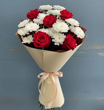 Букет цветов из:  Розы и Хризантемы в Зеленоборске