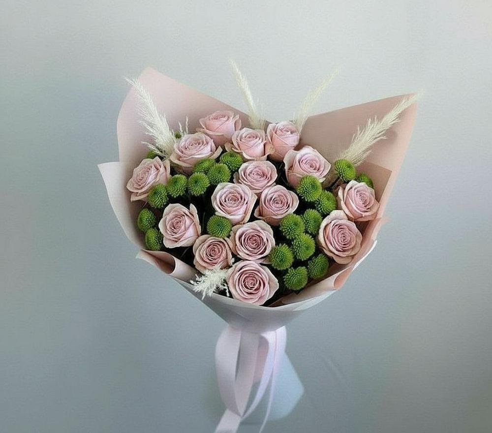 Букет цветов из: Розы и Хризантемы в Зеленоборске