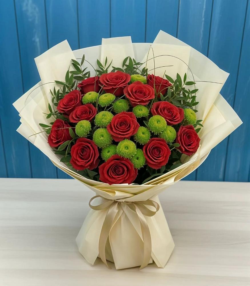 Букет цветов из: Розы и Хризантемы в Зеленоборске