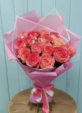 Букет 15 Розовых роз Равель в Зеленоборске
